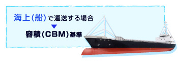 海上で運送する場合：容積（CBM）基準